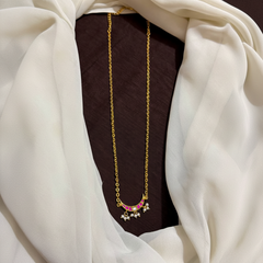 Jadau Pendant With Thin Chain - KN00674