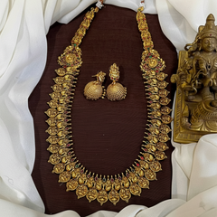 Long Kaasu Haram with earrings - NH00458