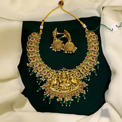 Antique Lakshmi Necklace With Pearls - NN00410