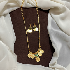 Micro Gold polish Cute Kasu Necklace - NN00963