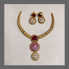 Antic Kante Necklace in Kundan - KN00387