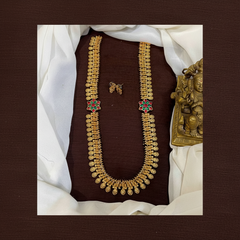 Long Kaasu Haram with earrings - NH00458