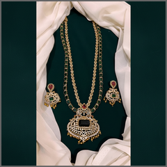 Double Layer Emerald and White Stone Haram In Victorian - VH0044