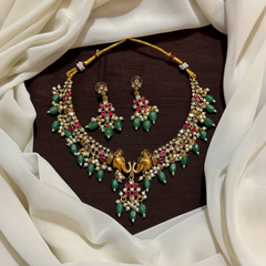 Elephant Kada Set With Pota Stones - NN00173