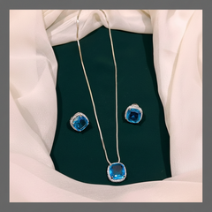 Beautiful Stones Pendent In Diamond Necklace - DN0037