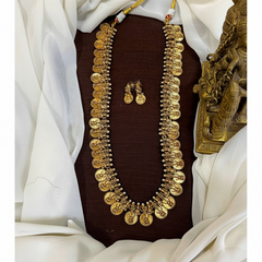 Long Kaasu Haram with earrings - NH00458