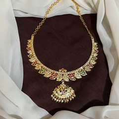Panchaloha Kempu Stone Neckalce - NN00188