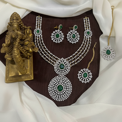 Daimond detachable pendant combo with Earrings and Tika - DH008