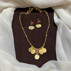 Micro Gold polish Cute Kasu Necklace - NN00963