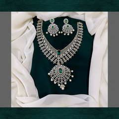 Classy Daimond Look Alike Haram with earrings - DH001