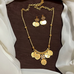 Micro Gold polish Cute Kasu Necklace - NN00963