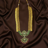Beautiful Emerald Pendant Kaasu Haram - KH00406