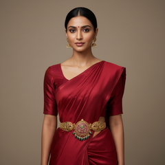Jadau Screw Openable Gold Replica Waist Belt - WB0017