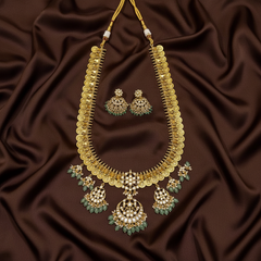 Jadau Kaasu Long Haram With Jhumkis - KH00401