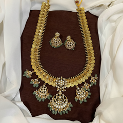 Jadau Kaasu Long Haram With Jhumkis - KH00401