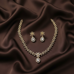 Antique Polish CZ Stone Necklace - NN00881