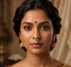 Beautiful Stone Septum Nose Ring in Kundan - NR0016