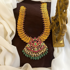 Jadau Kaasu Mid Length With Jadau Pendant - KN00623