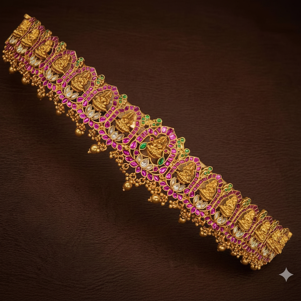 Lakshmi Pota stone Antique Polish Waist belt - WB0032