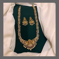 Antique Lakshmi Haram In Nakshi - NH00208
