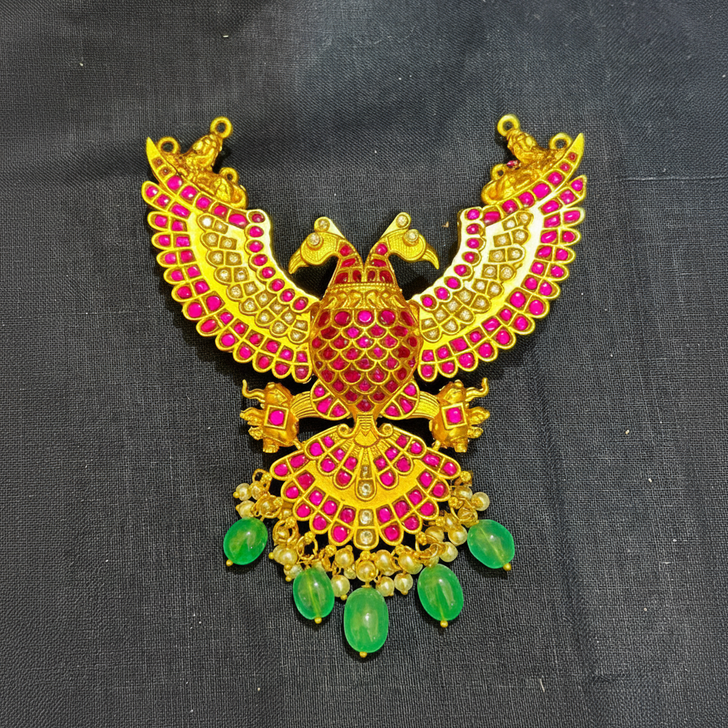 Gandaberunda Pendant in Gold Polish - KP00193