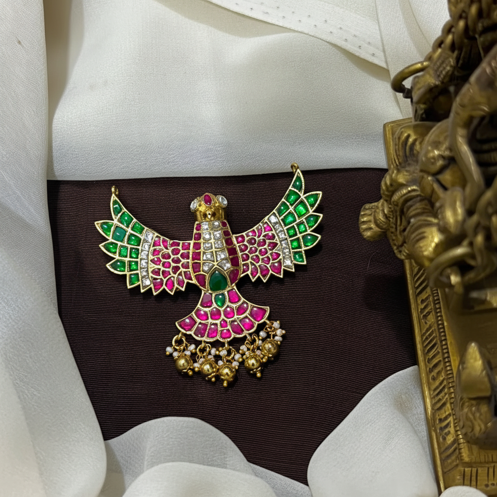 Elegant Gandaberunda designer Jadau Pendant - KP00210