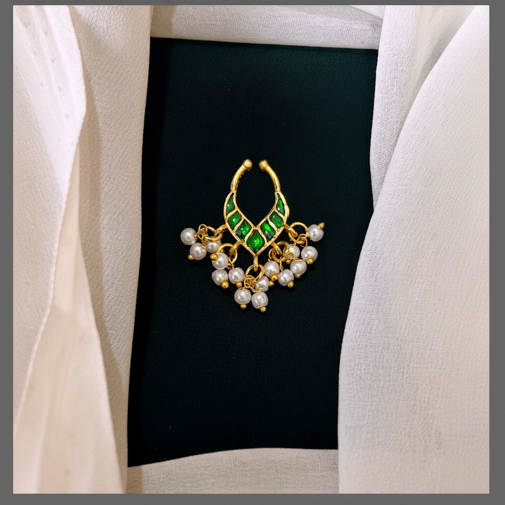 Beautiful Nose Ring With Pearls - NR0039