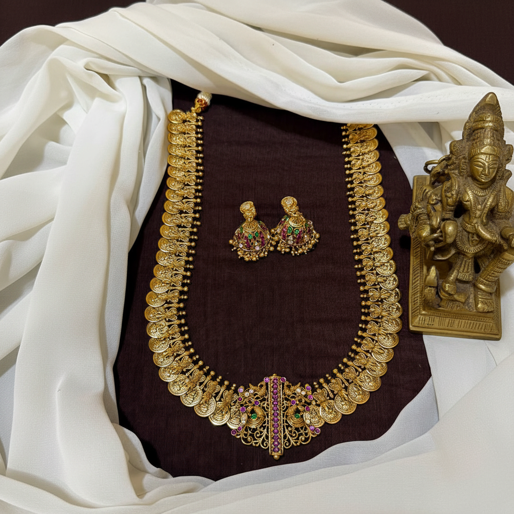 Kaasu Haram Silver Replica in Nakshi - NH00432