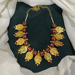Jadau Lakshmi Kaasu With Jadau Round Ball - KN00589