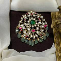 Mozonite flower pendant with back hook - KP00212