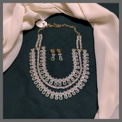 Beautiful Double Layer Emerlad and white Stone Haram in Diamond - DH0044
