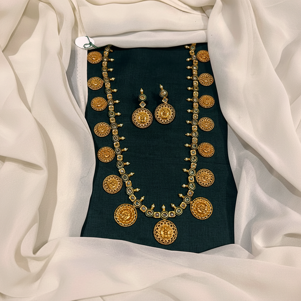Nakshi Lakshmi Bottu Haram With Kundan Stones - NH00420