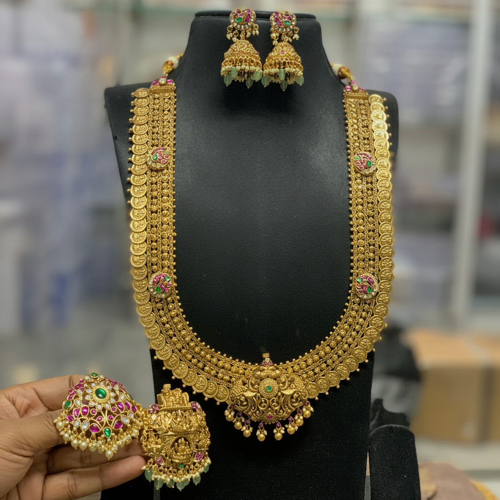 Kaasu Nakshi Haram With Detachable Pendants - NH00429
