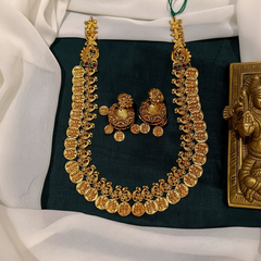 Double Step Lakshmi Antique Polish Kaasu Haram - NH00431
