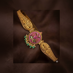 Jadau Nakshi Waist Belt With Gandaberunda Pendant - WB0020