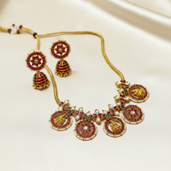 Lakshmi Bottu Necklace With Jhumkis - KN00587