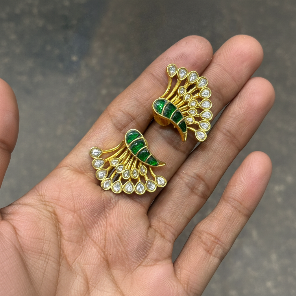 Designer Jadau Kundan Ear Studs - KE00573