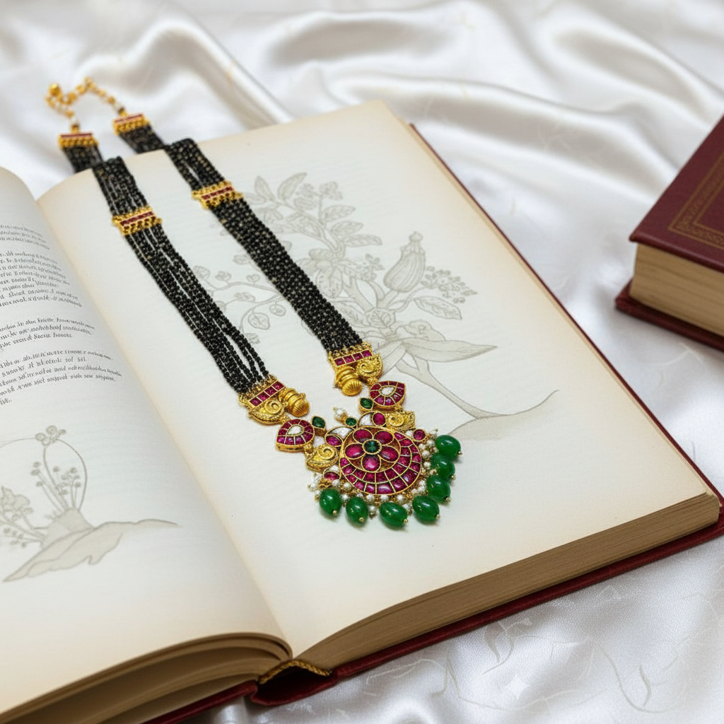 Jadau Black beads - BD00149
