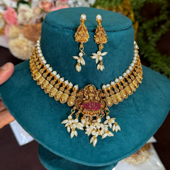 Small Nakshi necklace With Lakshmi Pendant - NN00929
