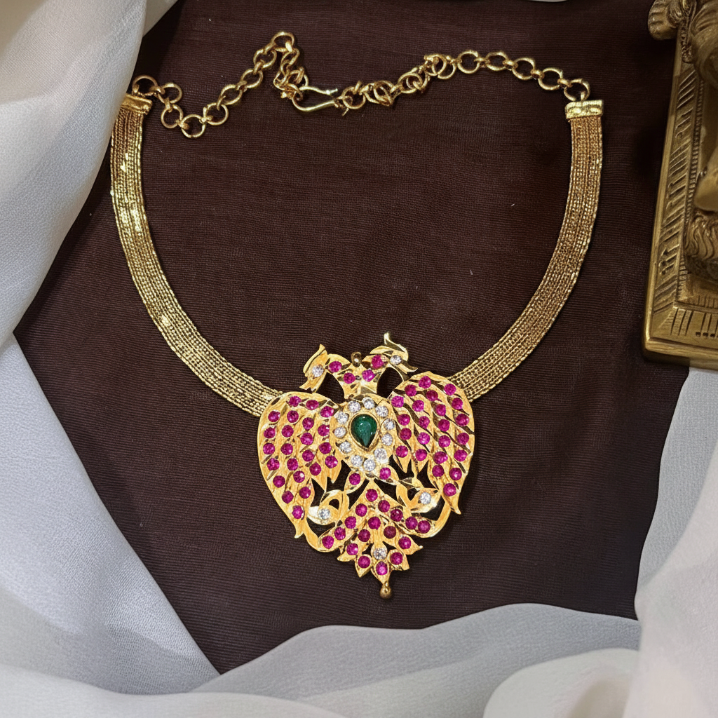 Panchaloha Gandaberunda Pendant with Chain - NN00922