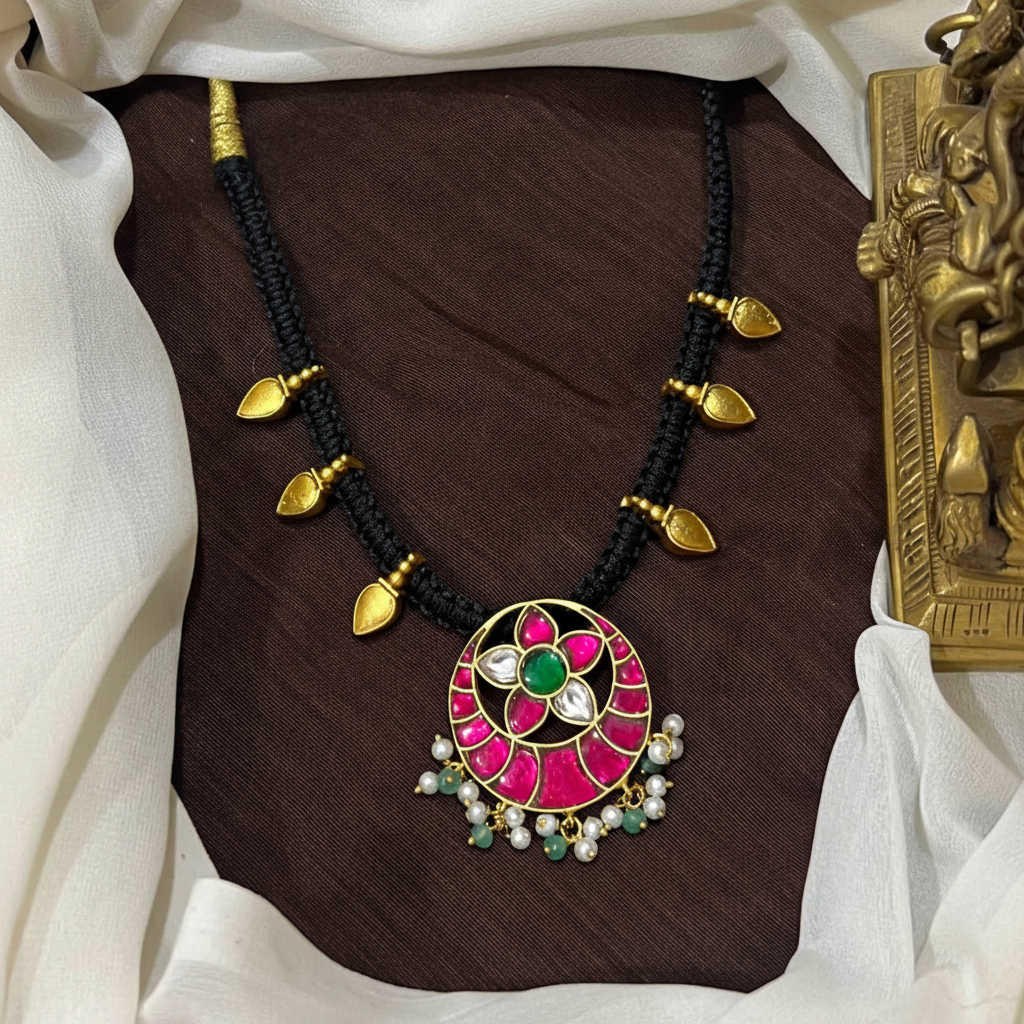 Elegant Flower Pattern Black Dori - BD00165