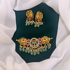 Jadau Kundan in Lotus Necklace - KN0080