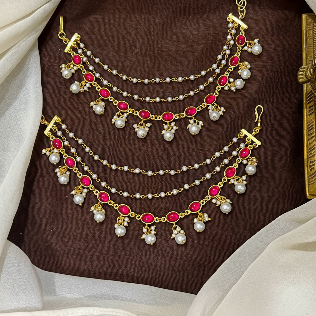 Jadau Pearl Hanging Layer Maatil - MT00107