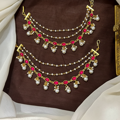 Jadau Pearl Hanging Layer Maatil - MT00107