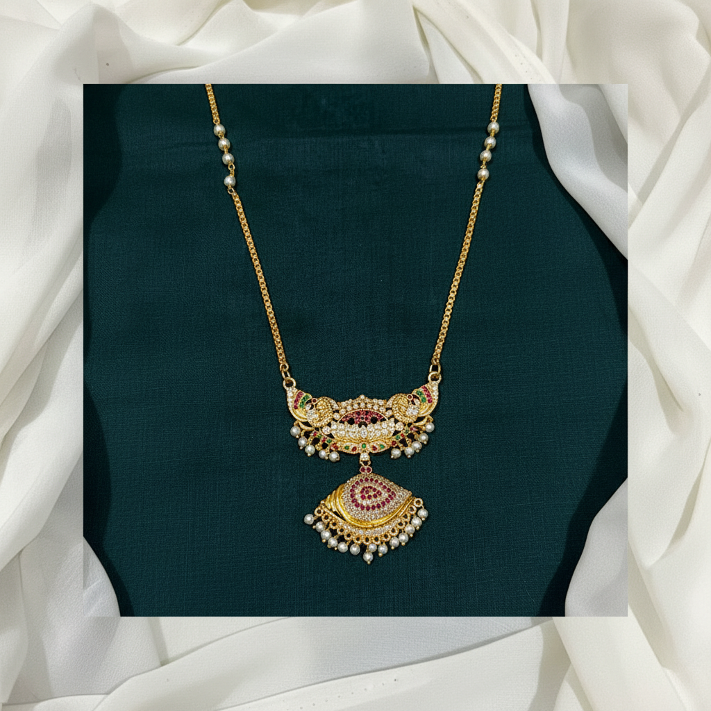 Panchaloham Long Haram With Shanku Pendant - NH0064