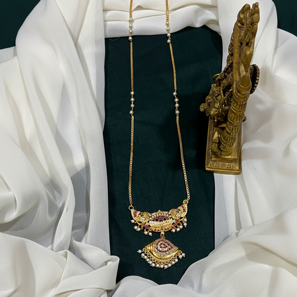 Panchaloham Long Haram With Shanku Pendant - NH0064