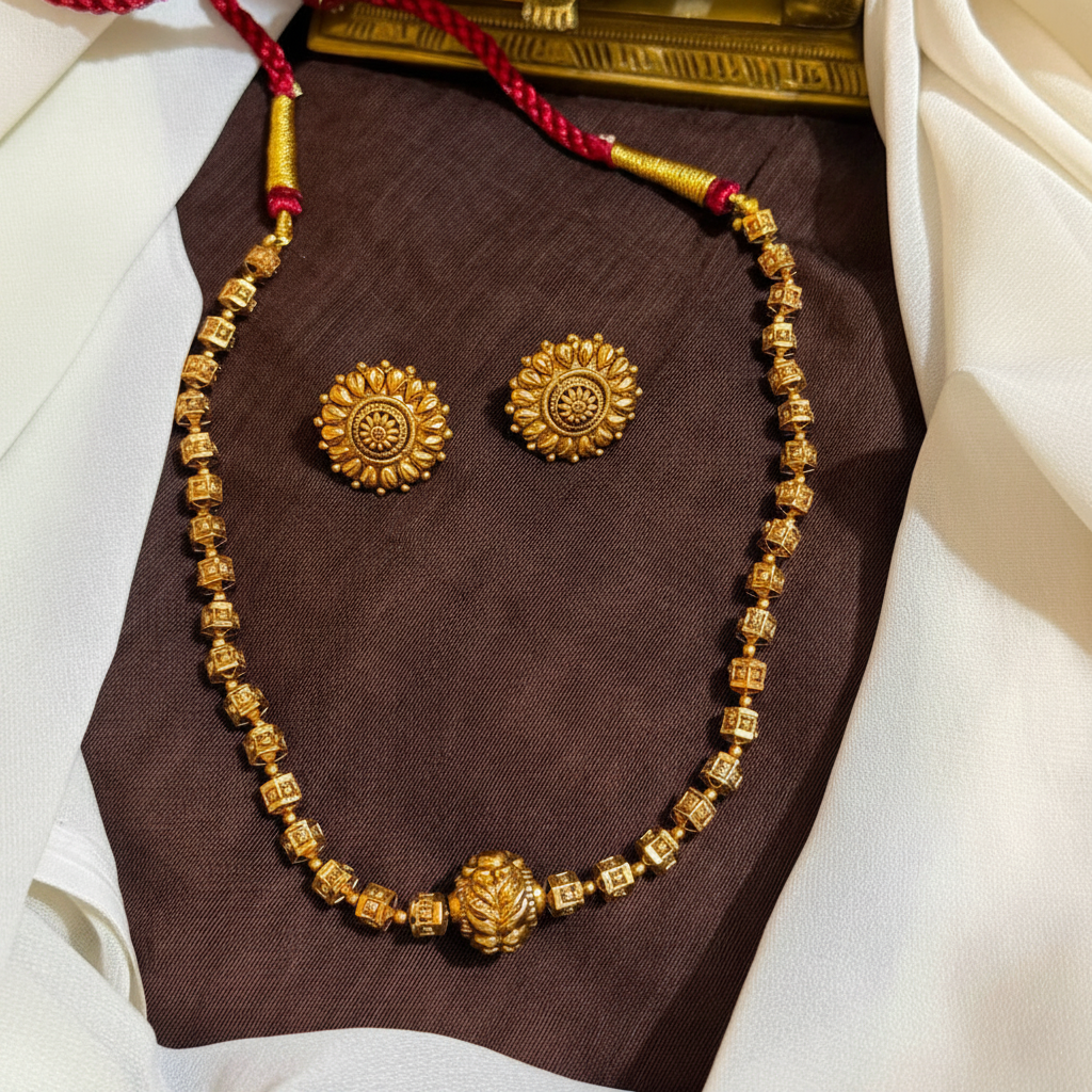 Nakshi Balls Dori Chain With Stud - NN00919