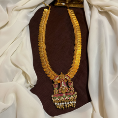 Gold Rpelica Kaasu With Jadau Balaji Pendant - KH00421