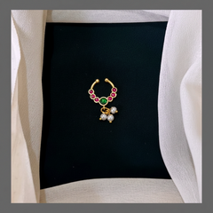 MultiColor Nose Ring With Pearls - NR0048