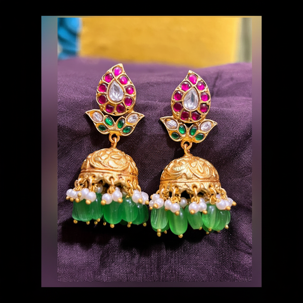 Jadau Mango Jhumki - KE0099